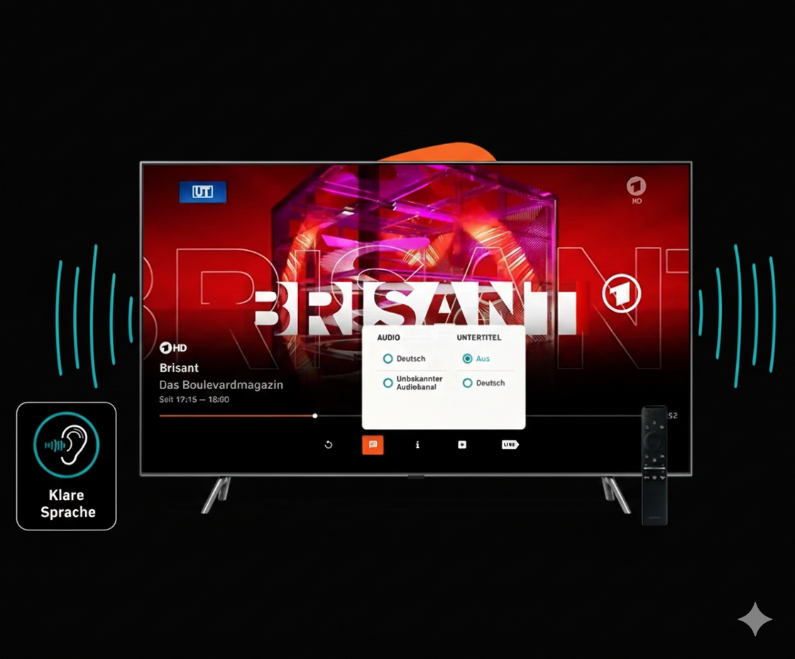 Klare Sprache Funktion auf dem TV